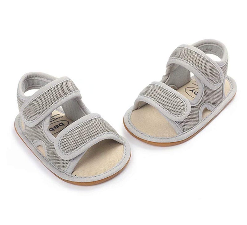 OAISNIT Baby Girls Boys Sandals Premium Breathable Anti-Slip Rubber Sole Infant Summer Outdoor Shoes Soft Toddler First Walkers (6-12 Months Infant, A-Grey) - Image 5